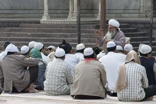 Lekcia z islámu - Jama Masjid, Dillí.