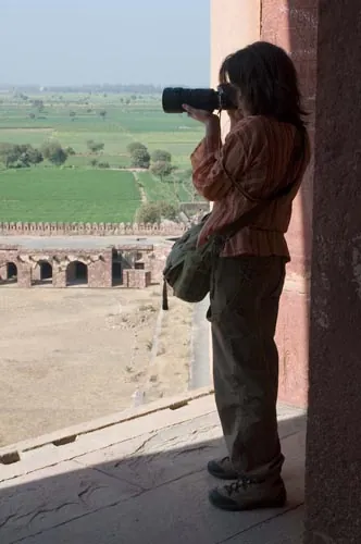 Ruinami starého mesta Fatehpur Sikri.